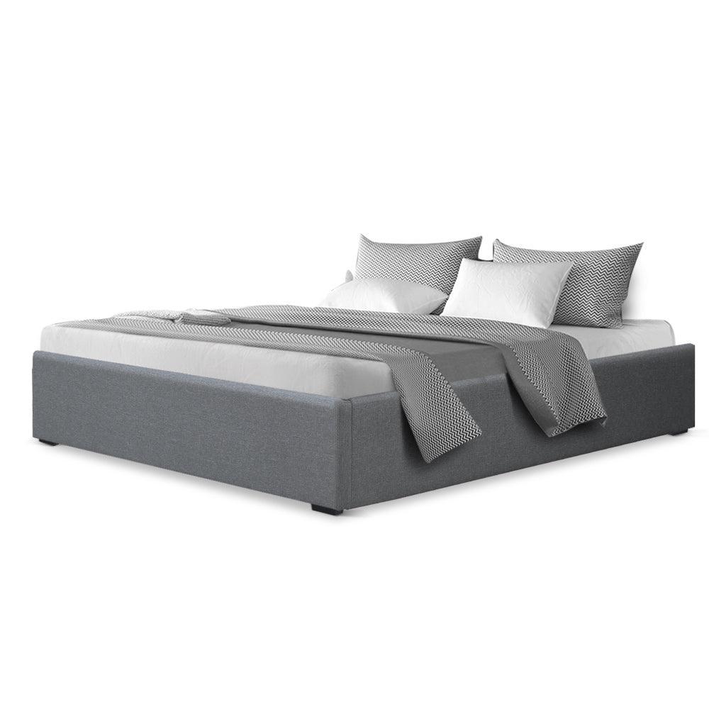 Artiss Double Full Size Gas Lift Bed Frame Base With Storage Platform Fabric - John Cootes