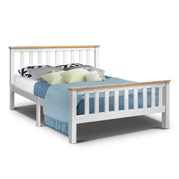 Artiss Double Full Size Wooden Bed Frame PONY Timber Mattress Base Bedroom Kids - John Cootes