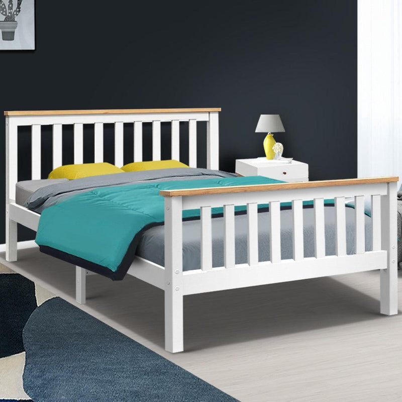 Artiss Double Full Size Wooden Bed Frame PONY Timber Mattress Base Bedroom Kids - John Cootes