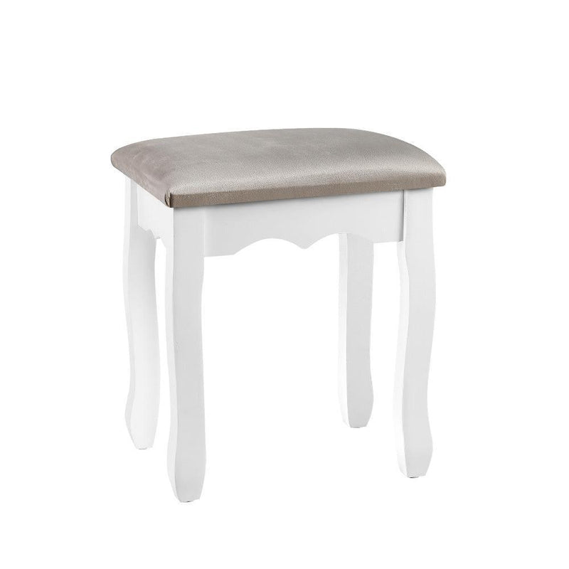 Artiss Dressing Table Stool Makeup Chair Bedroom Vanity Velvet Fabric Grey - John Cootes