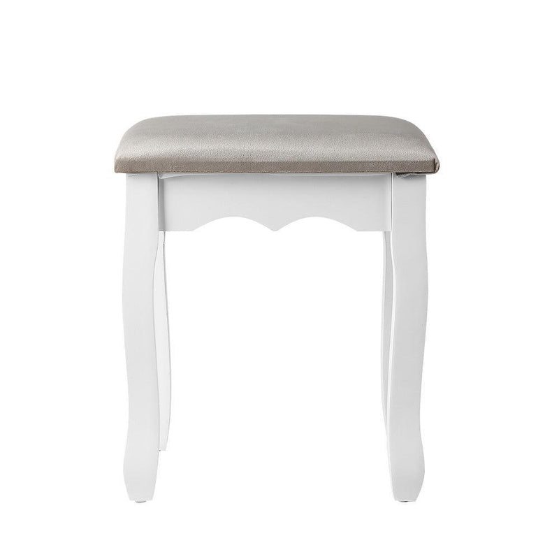 Artiss Dressing Table Stool Makeup Chair Bedroom Vanity Velvet Fabric Grey - John Cootes