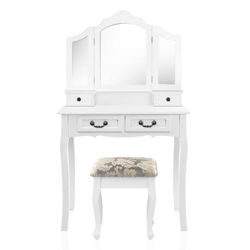 Artiss Dressing Table with Mirror - White - John Cootes