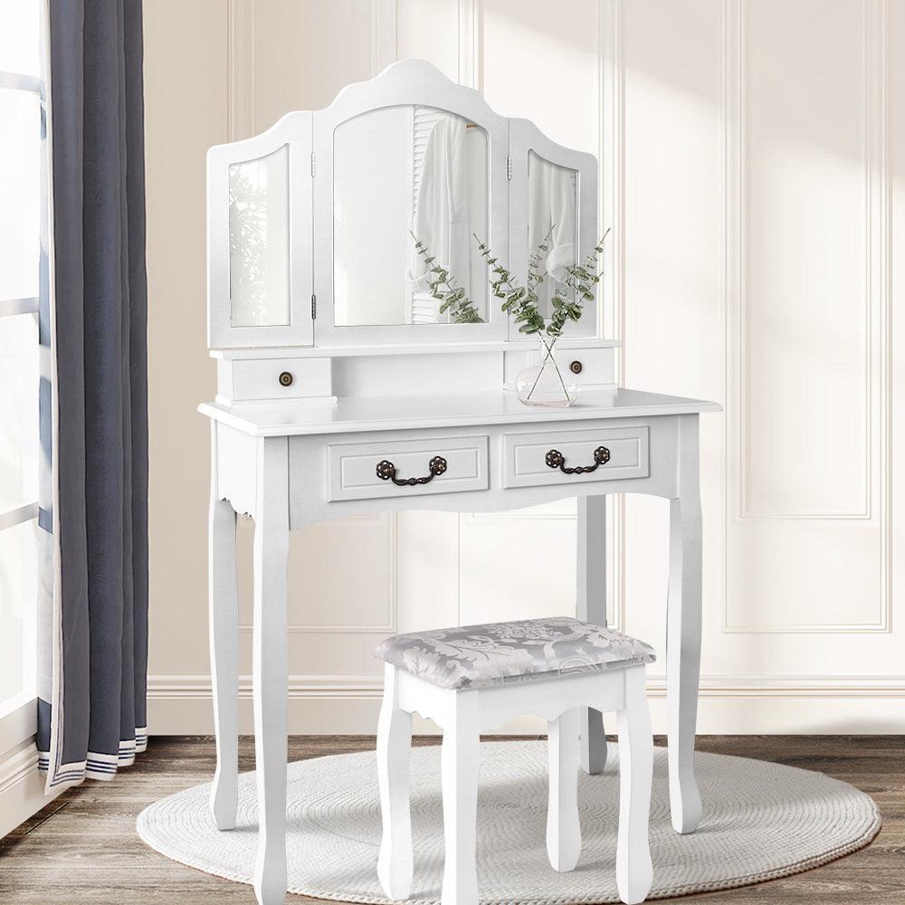 Artiss Dressing Table with Mirror - White - John Cootes