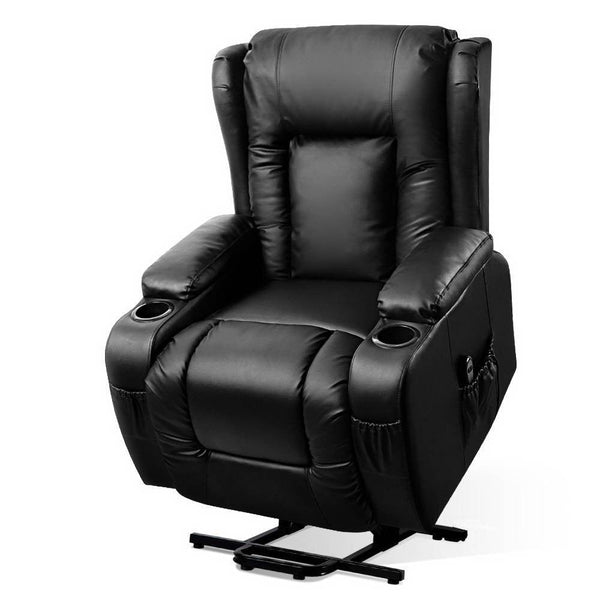 Artiss Electric Recliner Chair Lift Heated Massage Chairs Lounge Sofa Leather - John Cootes