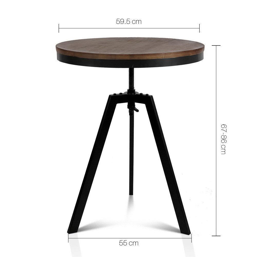 Artiss Elm Wood Round Dining Table - Dark Brown - John Cootes