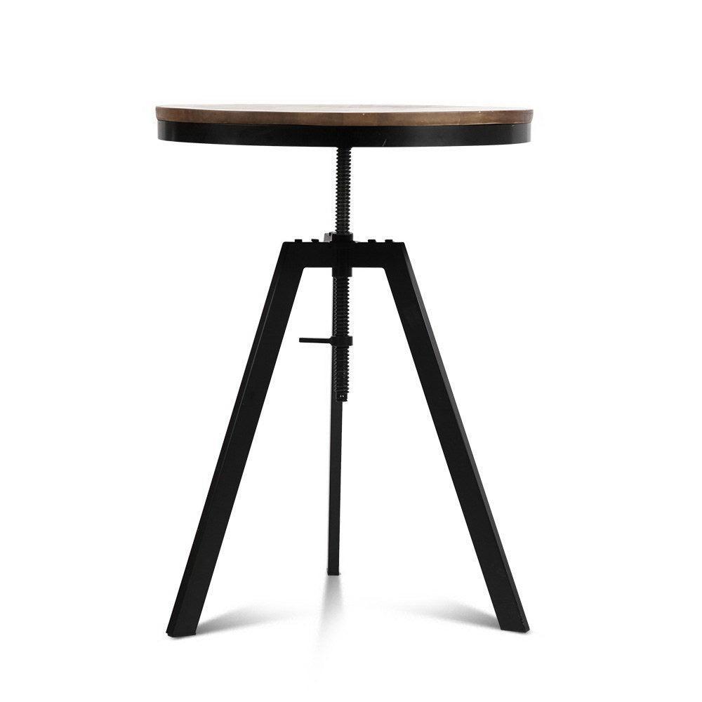 Artiss Elm Wood Round Dining Table - Dark Brown - John Cootes