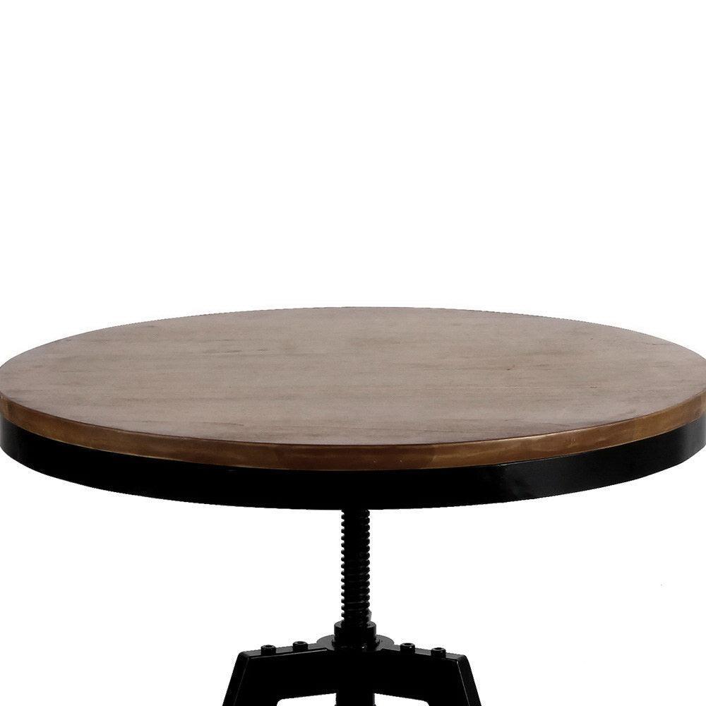 Artiss Elm Wood Round Dining Table - Dark Brown - John Cootes