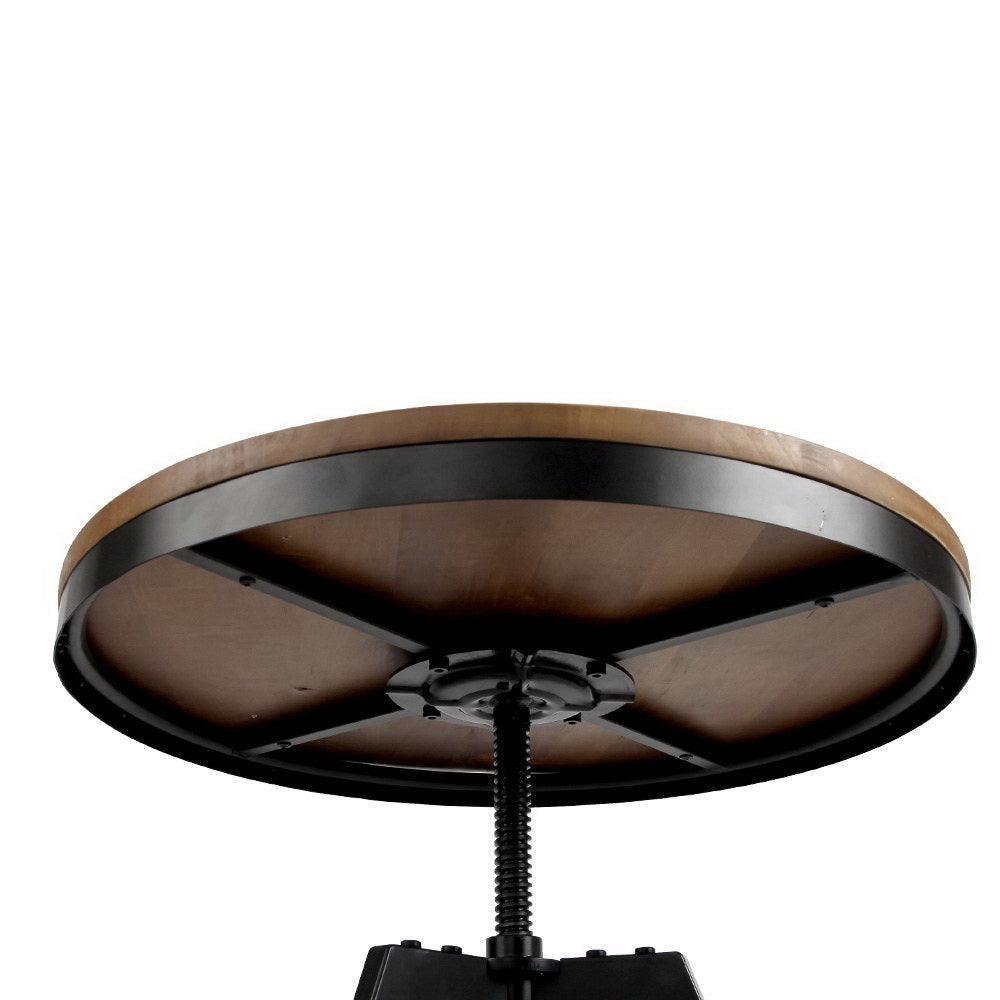 Artiss Elm Wood Round Dining Table - Dark Brown - John Cootes