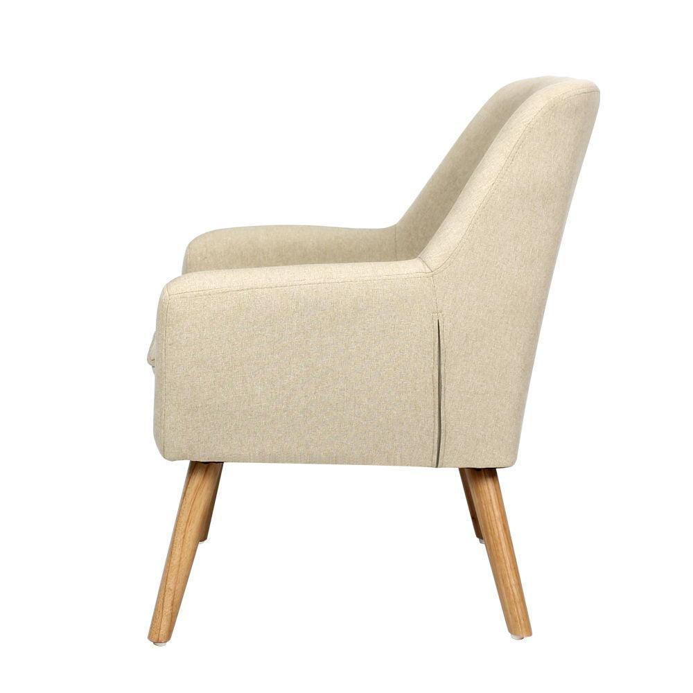 Artiss Fabric Dining Armchair - Beige - John Cootes