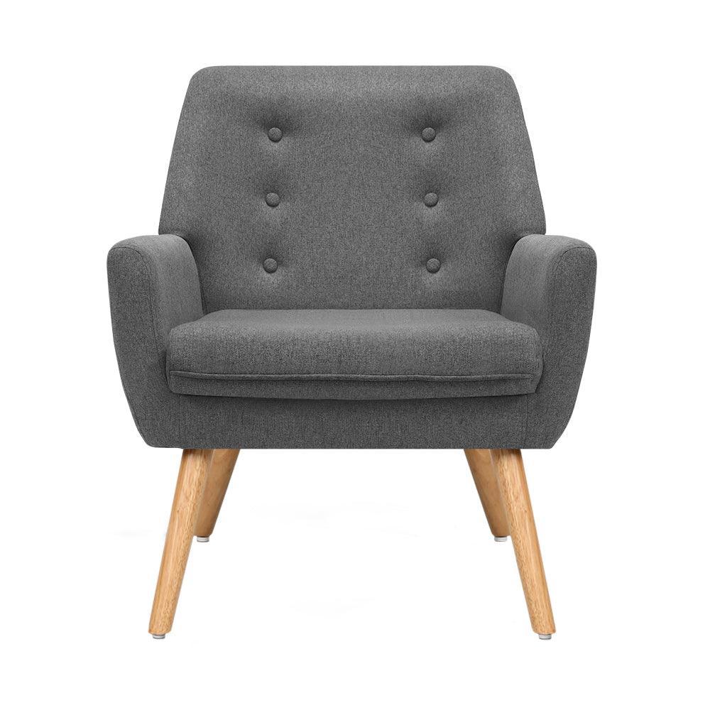 Artiss Fabric Dining Armchair - Grey - John Cootes