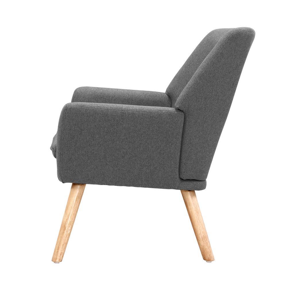 Artiss Fabric Dining Armchair - Grey - John Cootes