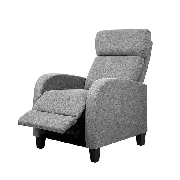 Artiss Fabric Reclining Armchair - Grey - John Cootes