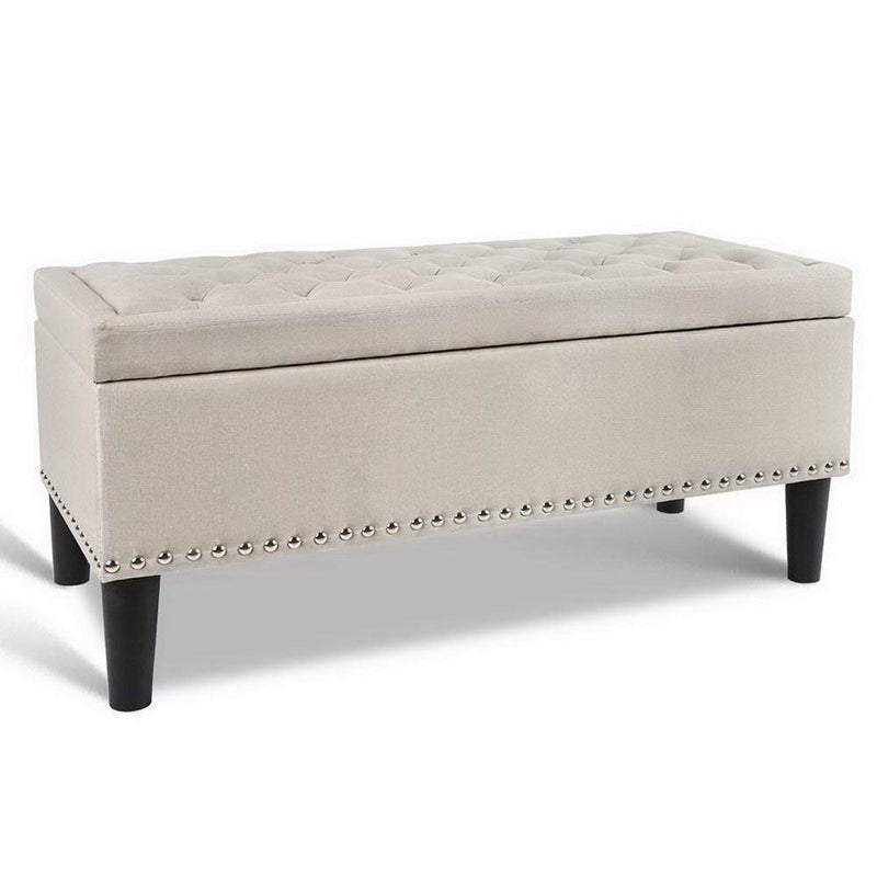 Artiss Fabric Storage Ottoman - Taupe - John Cootes