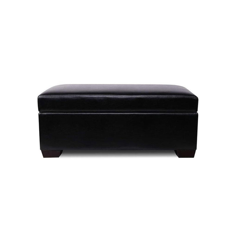 Artiss Faux PU Leather Storage Ottoman - Black - John Cootes