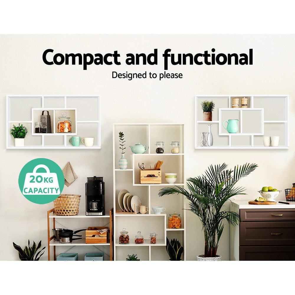 Artiss Floating Wall Shelf DIY Mount Storage Bookshelf Display Rack White - John Cootes