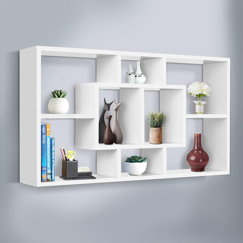 Artiss Floating Wall Shelf DIY Mount Storage Bookshelf Display Rack White - John Cootes