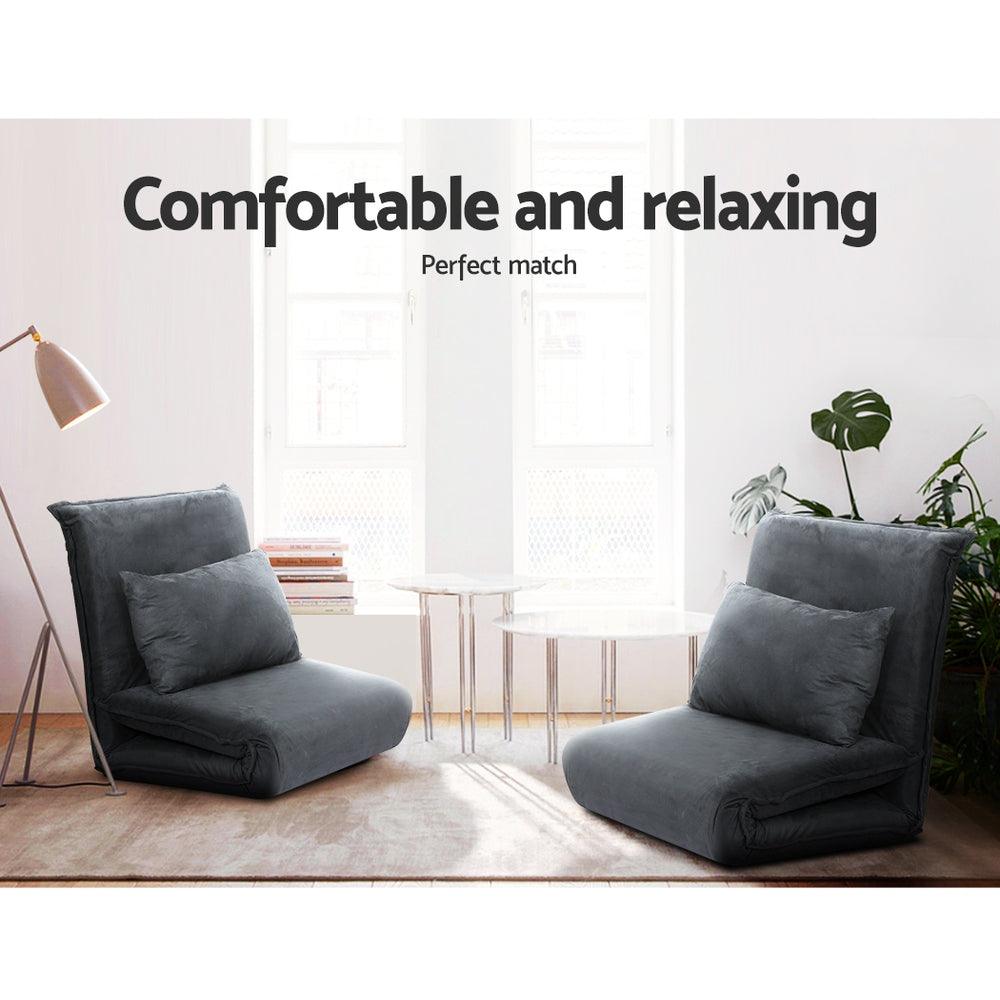 Artiss Floor Sofa Bed Lounge Couch Recliner Chair Folding Foam Camping Bed - John Cootes