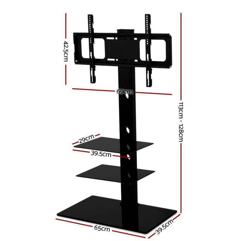 Artiss Floor TV Stand Bracket Mount Swivel Height Adjustable 32 to 70 Inch Black - John Cootes