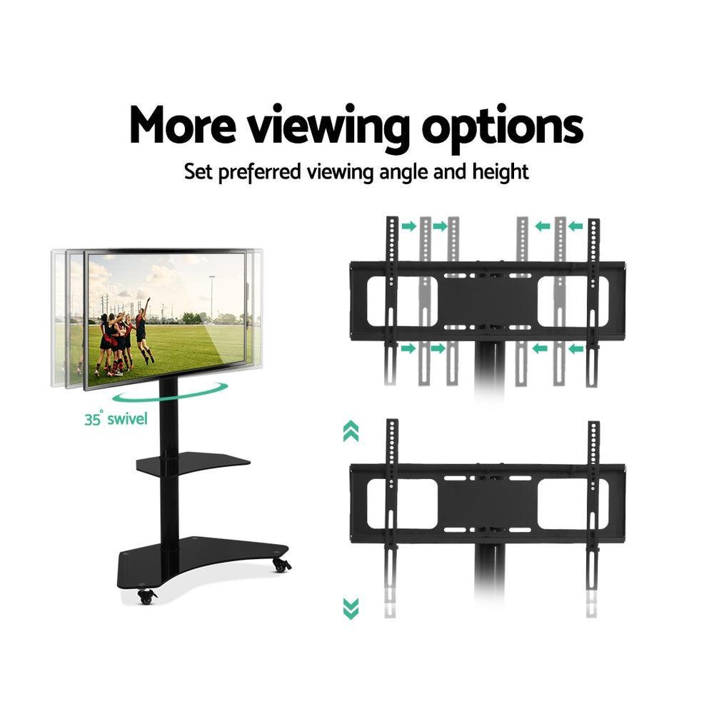 Artiss Floor TV Stand Brakcket Mount Swivel Height Adjustable 32 to 70 Inch Black - John Cootes