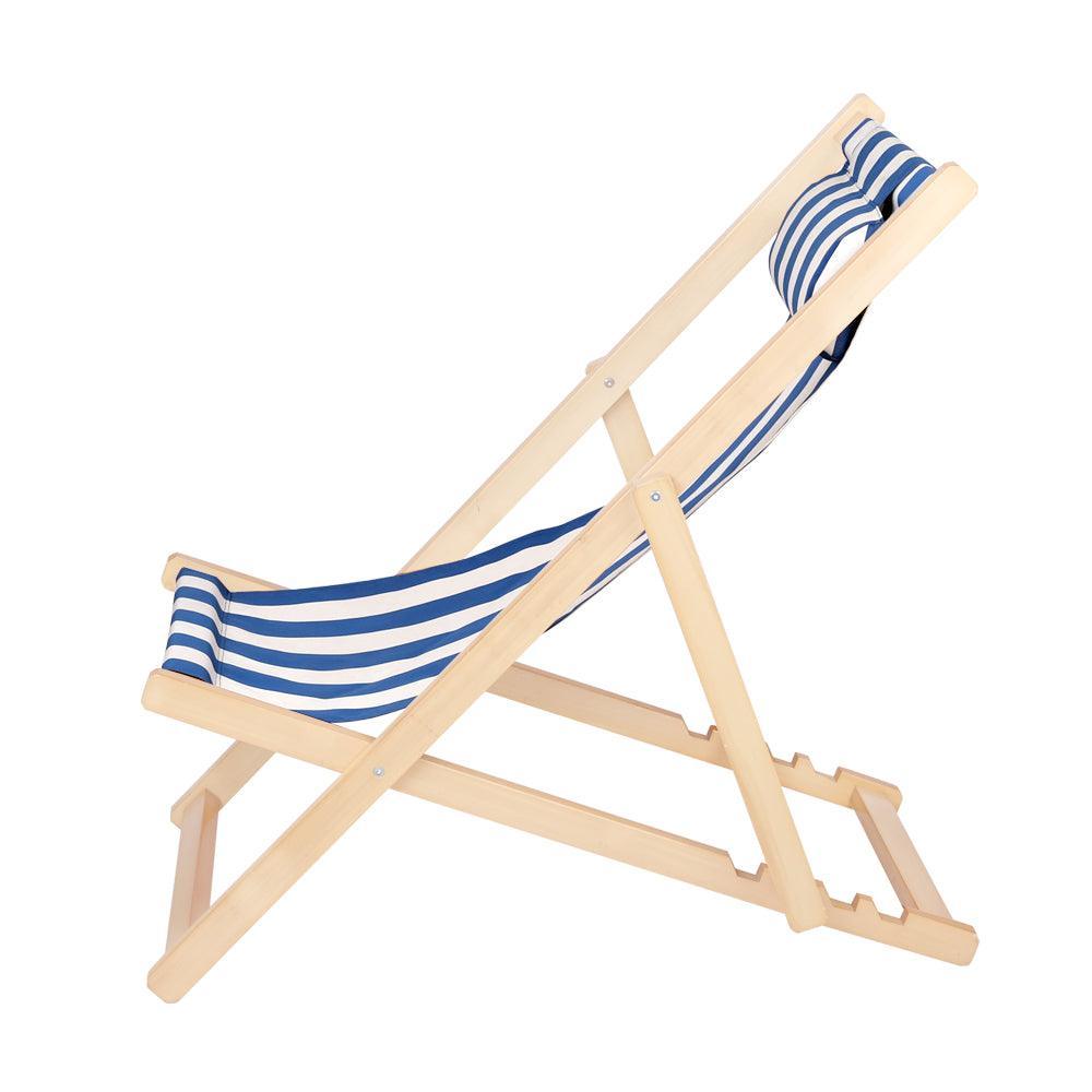 Artiss Fodable Beach Sling Chair - Blue & White - John Cootes