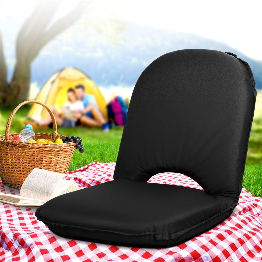 Artiss Foldable Beach Sun Picnic Seat - Black - John Cootes