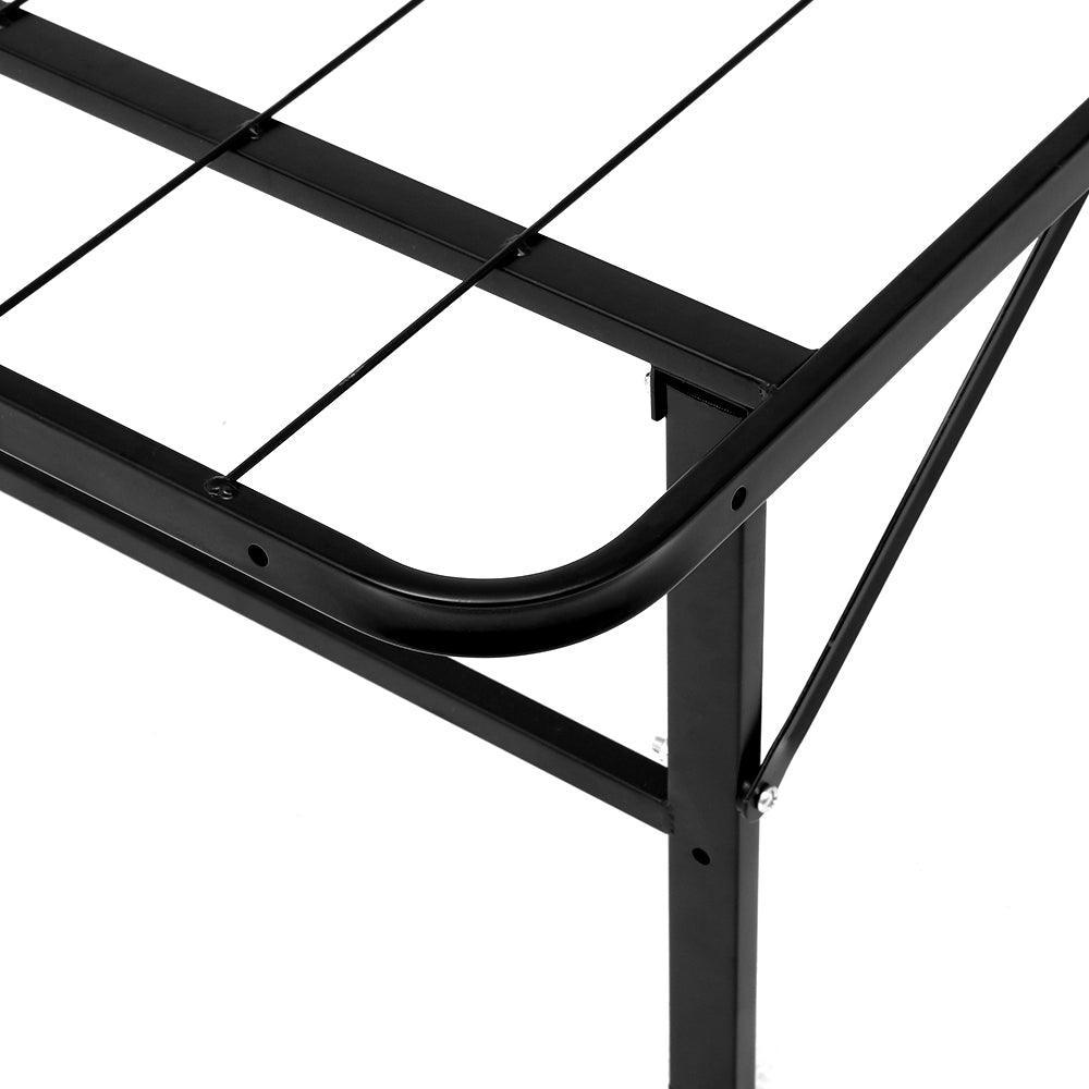 Artiss Folding Bed Frame Metal Bed Base King Single Size Portable Black - John Cootes