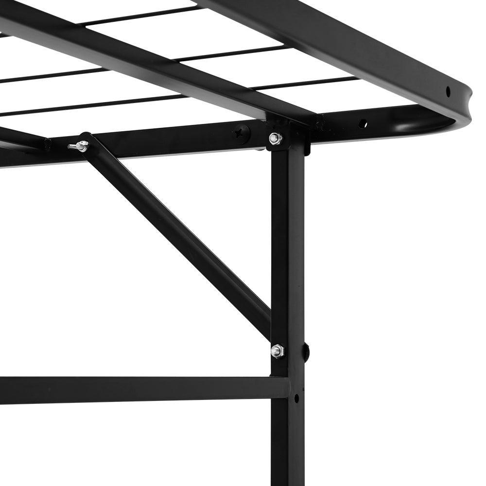 Artiss Folding Bed Frame Metal Bed Base King Single Size Portable Black - John Cootes