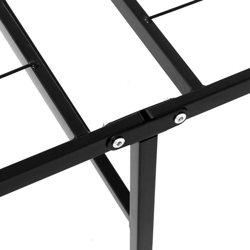 Artiss Folding Double Metal Bed Frame - Black - John Cootes