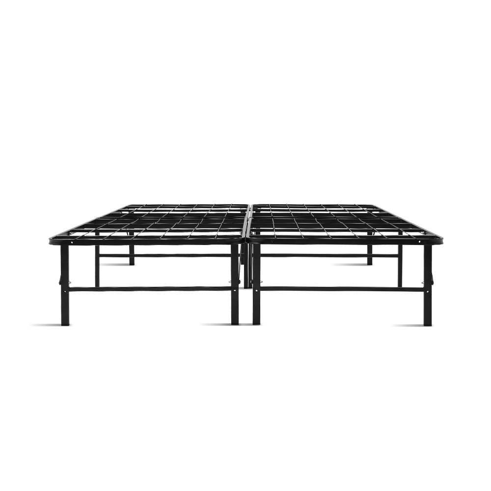 Artiss Folding Queen Metal Bed Frame - Black - John Cootes