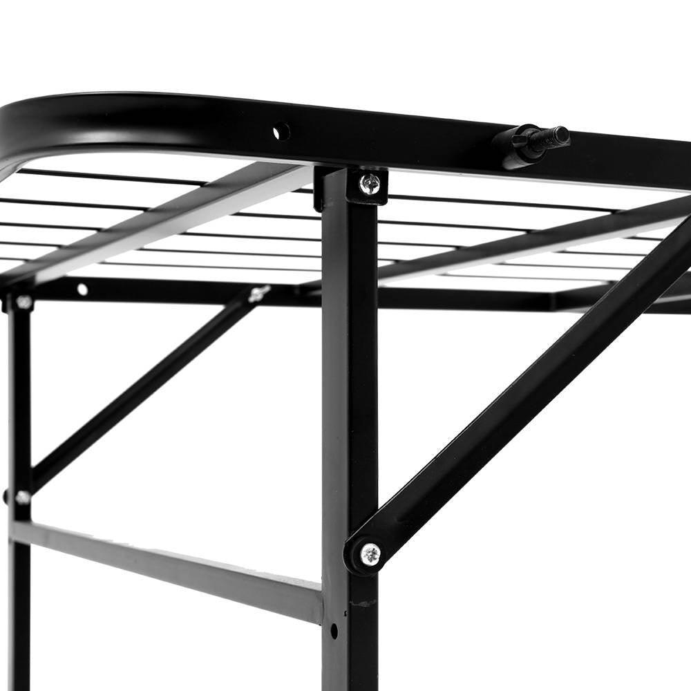 Artiss Folding Queen Metal Bed Frame - Black - John Cootes