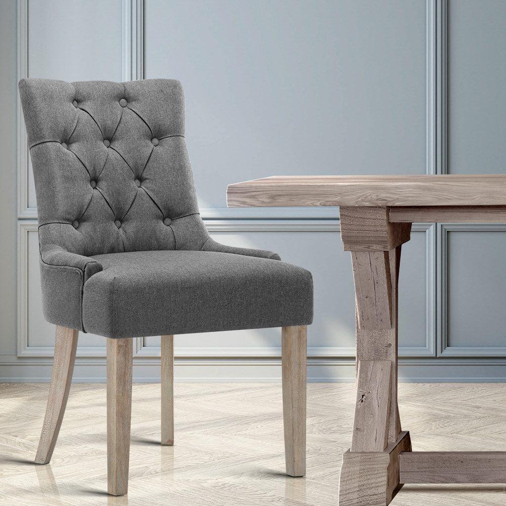 Artiss French Provincial Dining Chair - Grey - John Cootes