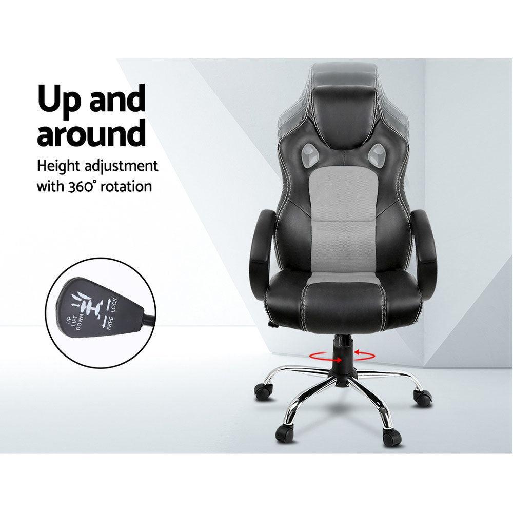 Artiss Gaming Chair Computer Office Chairs Grey & Black - John Cootes