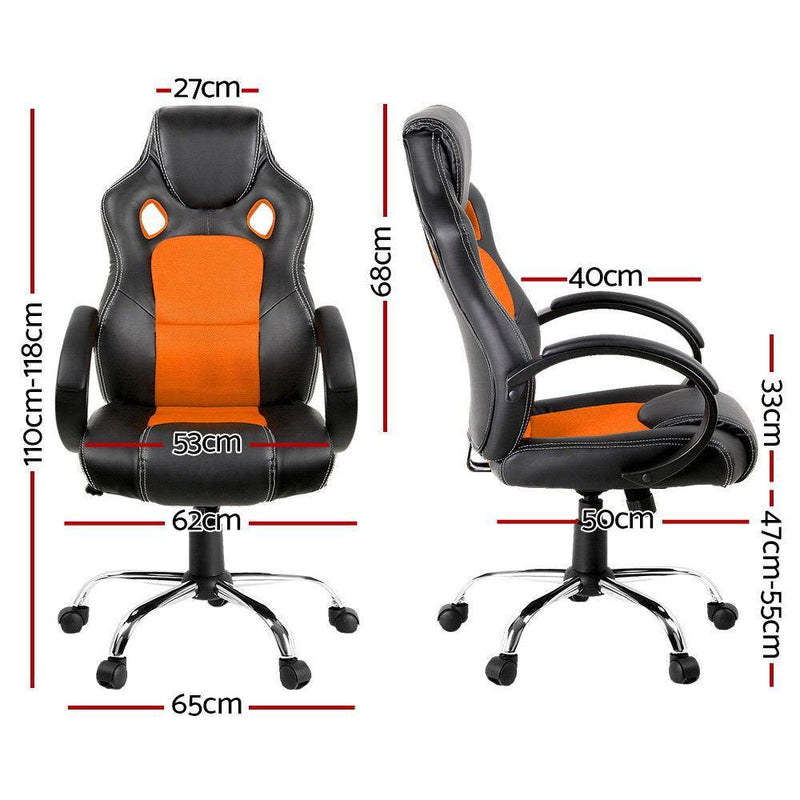 Artiss Gaming Chair Computer Office Chairs Orange & Black - John Cootes
