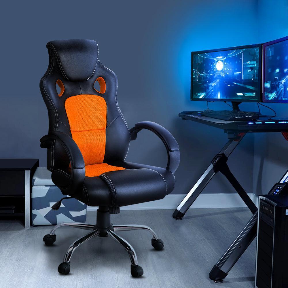 Artiss Gaming Chair Computer Office Chairs Orange & Black - John Cootes