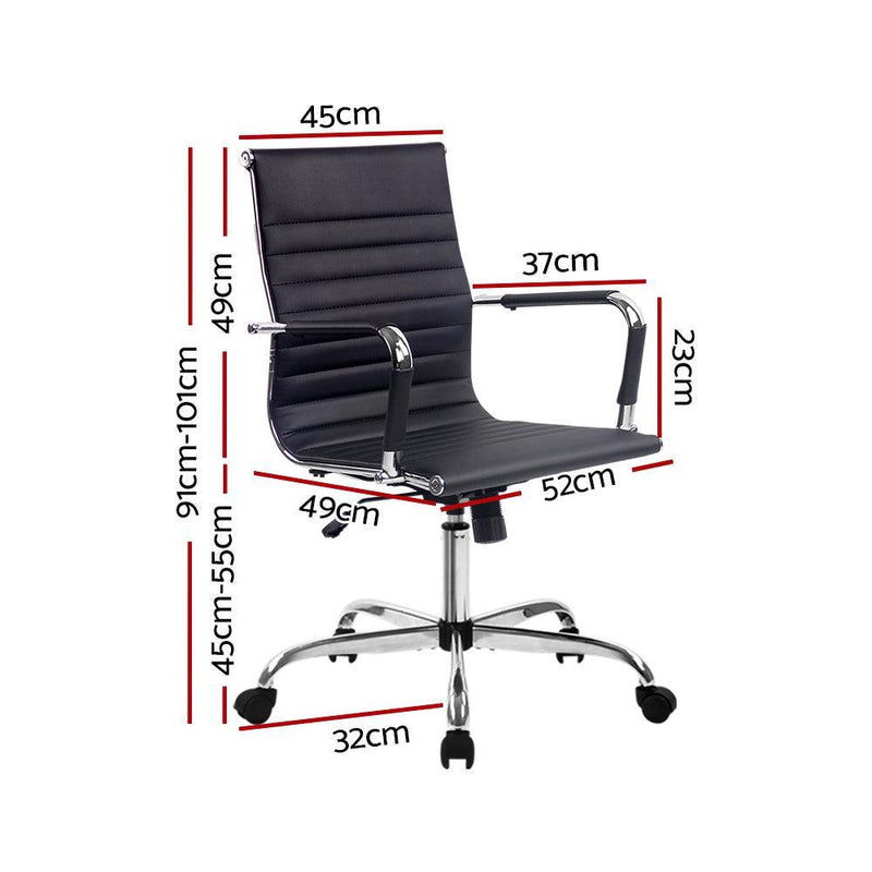 Artiss Gaming Office Chair Computer Desk Chairs Home Work Study Black Mid Back - John Cootes