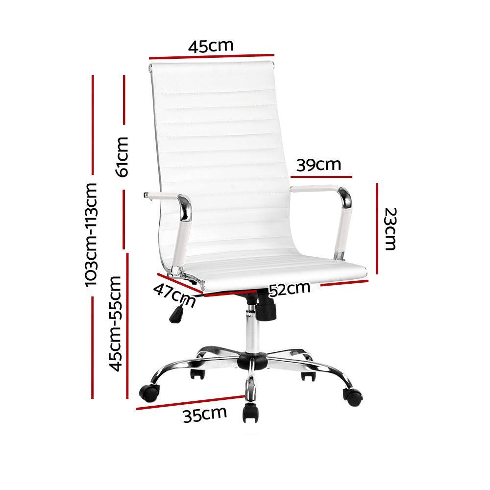 Artiss Gaming Office Chair Computer Desk Chairs Home Work Study White High Back - John Cootes