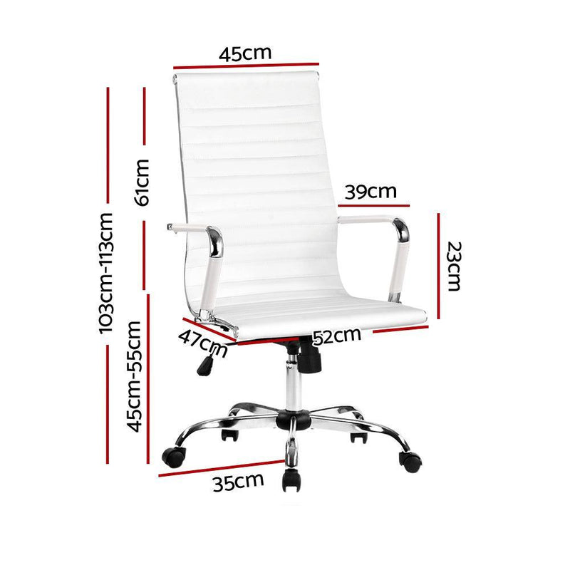 Artiss Gaming Office Chair Computer Desk Chairs Home Work Study White High Back - John Cootes