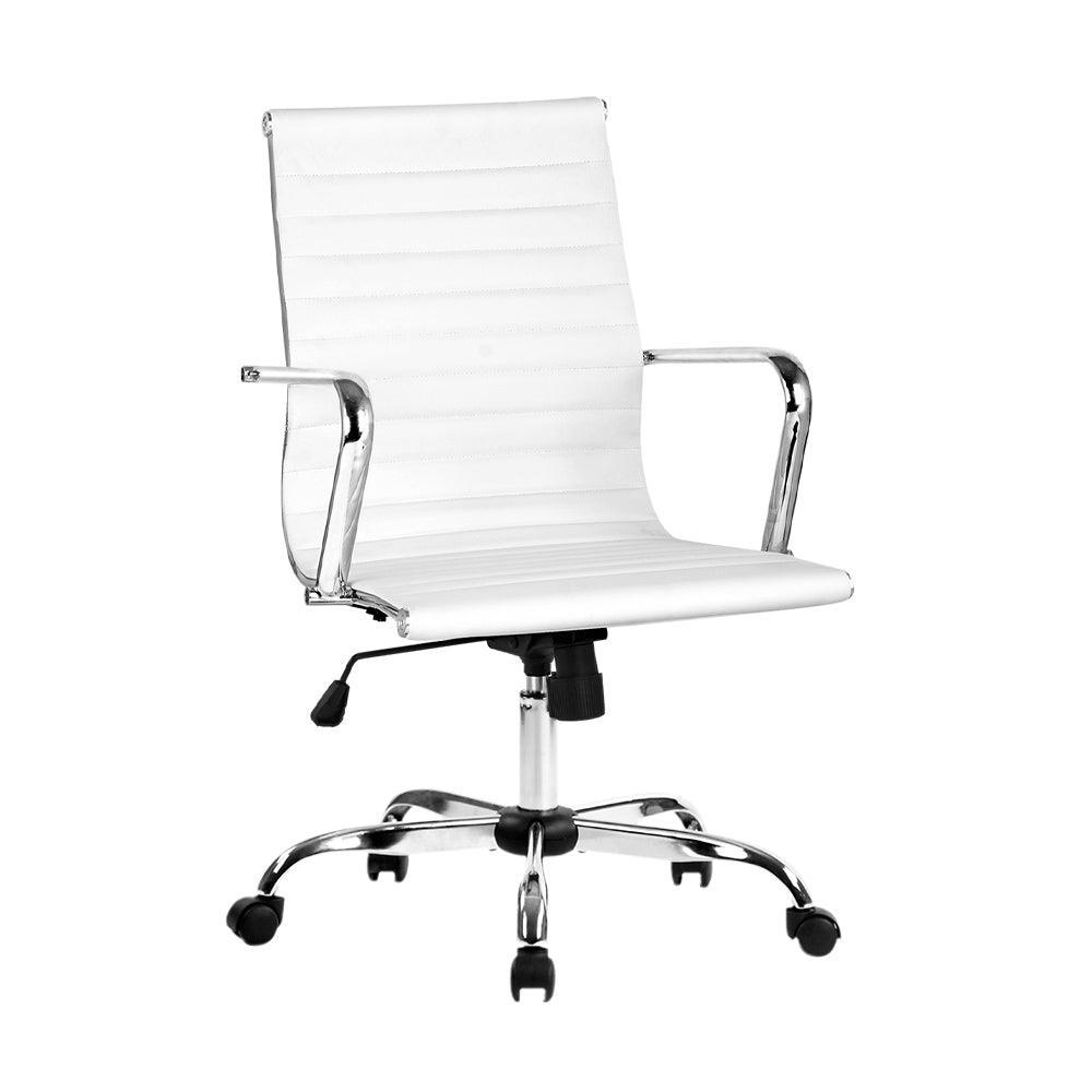 Artiss Gaming Office Chair Computer Desk Chairs Home Work Study White Mid Back - John Cootes