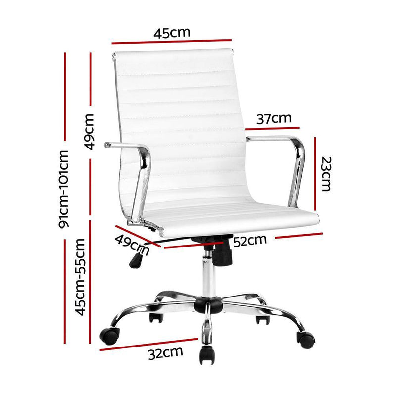 Artiss Gaming Office Chair Computer Desk Chairs Home Work Study White Mid Back - John Cootes