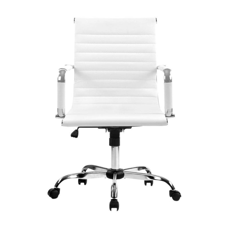 Artiss Gaming Office Chair Computer Desk Chairs Home Work Study White Mid Back - John Cootes