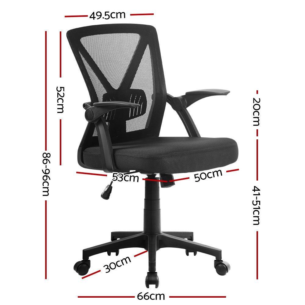 Artiss Gaming Office Chair Mesh Computer Chairs Swivel Executive Mid Back Black - John Cootes