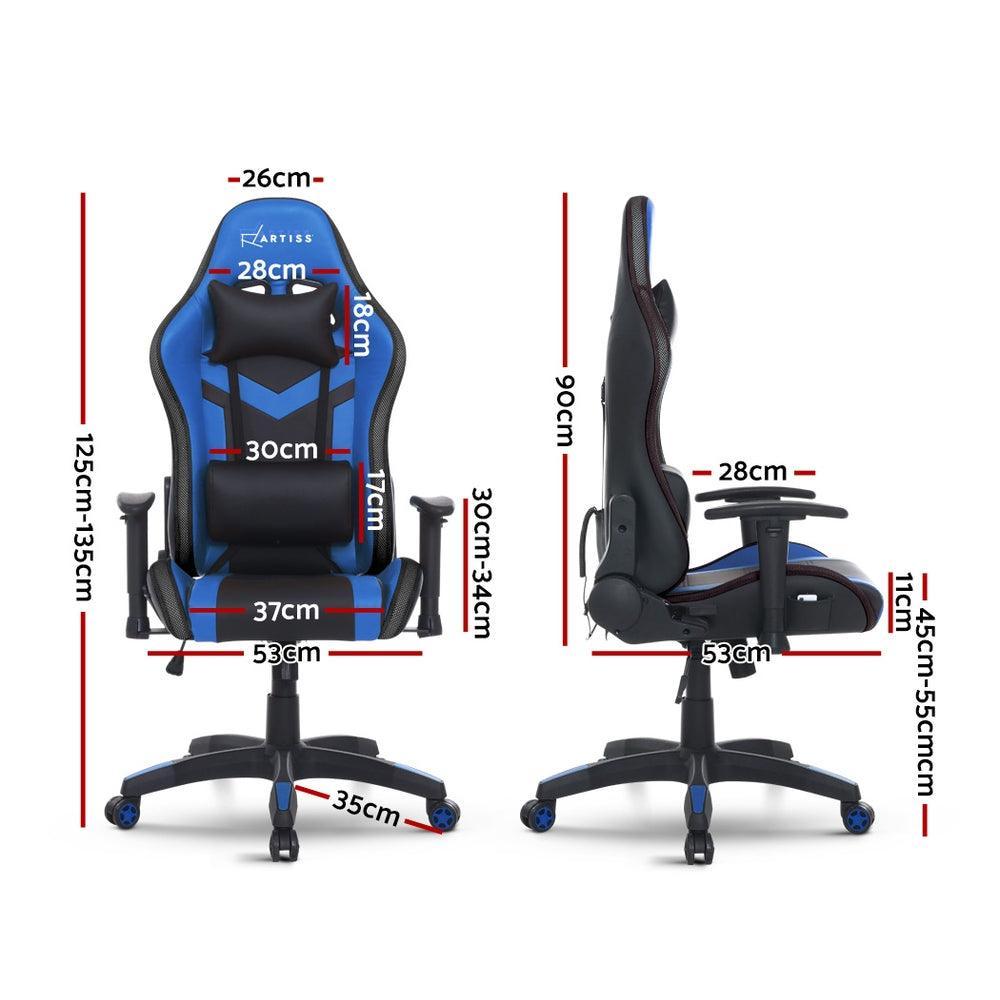 Artiss Gaming Office Chair RGB LED Lights Computer Desk Chair Home Work Chairs - John Cootes