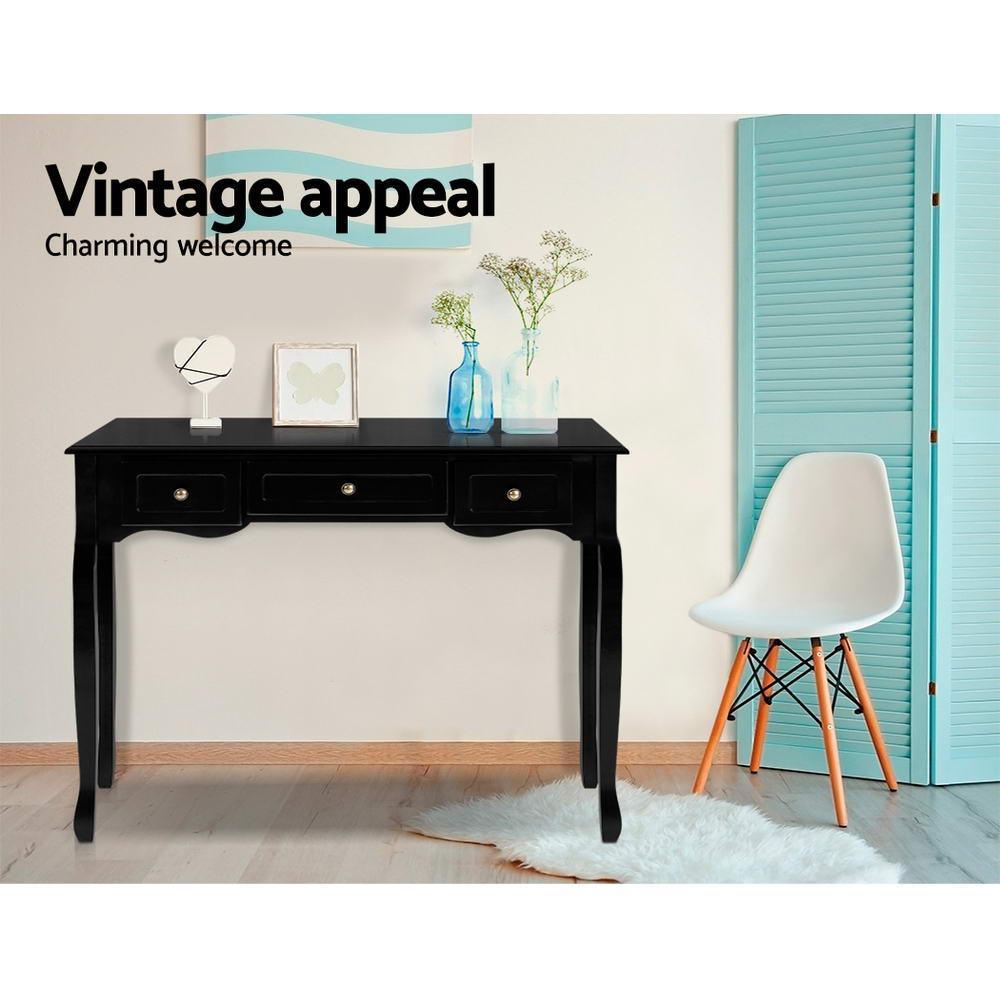 Artiss Hallway Console Table Hall Side Dressing Entry Display 3 Drawers Black - John Cootes