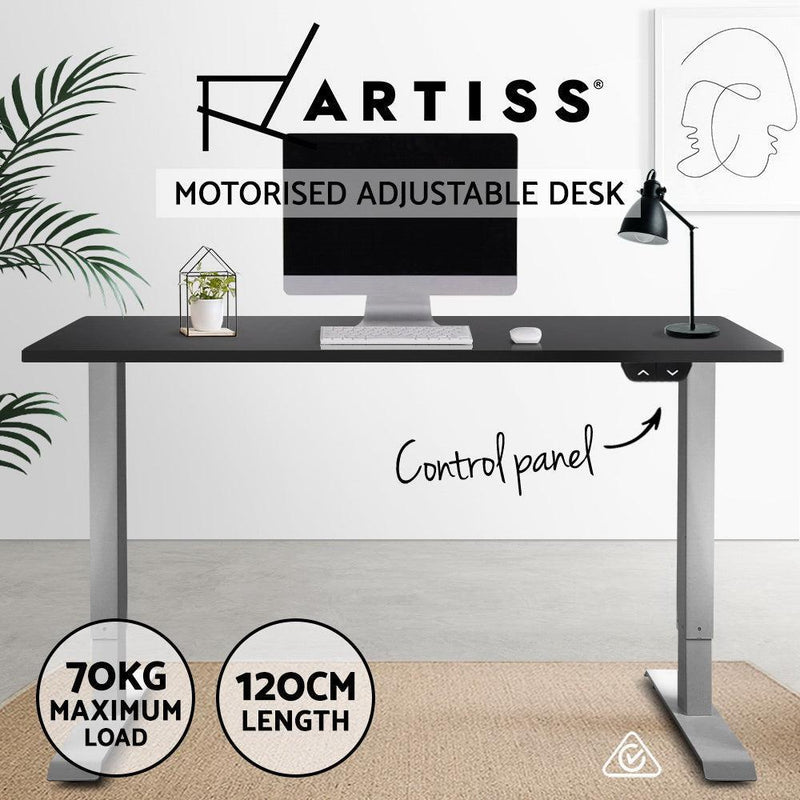 Artiss Height Adjustable Standing Desk Motorised Electric Frame Riser Laptop Computer 120cm - John Cootes
