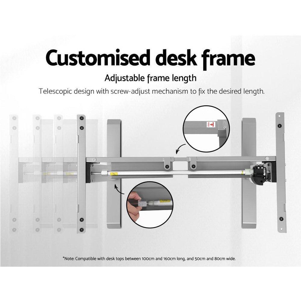 Artiss Height Adjustable Standing Desk Motorised Electric Frame Riser Laptop Computer 120cm - John Cootes