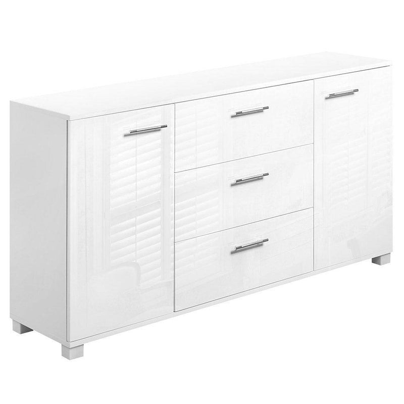 Artiss High Gloss Sideboard Storage Cabinet Cupboard - White - John Cootes