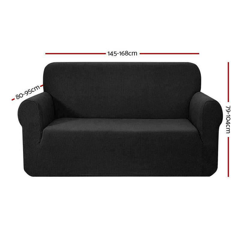 Artiss High Stretch Sofa Cover Couch Protector Slipcovers 2 Seater Black - John Cootes