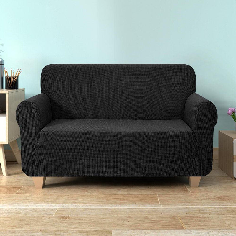 Artiss High Stretch Sofa Cover Couch Protector Slipcovers 2 Seater Black - John Cootes