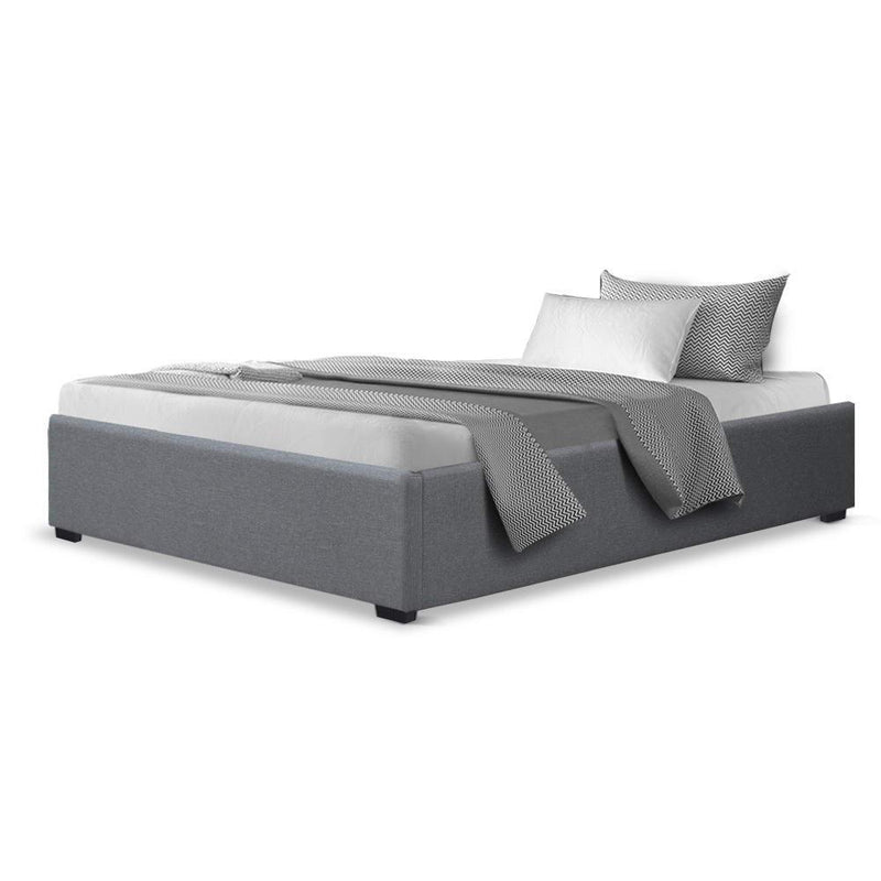 Artiss King Single Size Gas Lift Bed Frame Base With Storage Platform Fabric - John Cootes