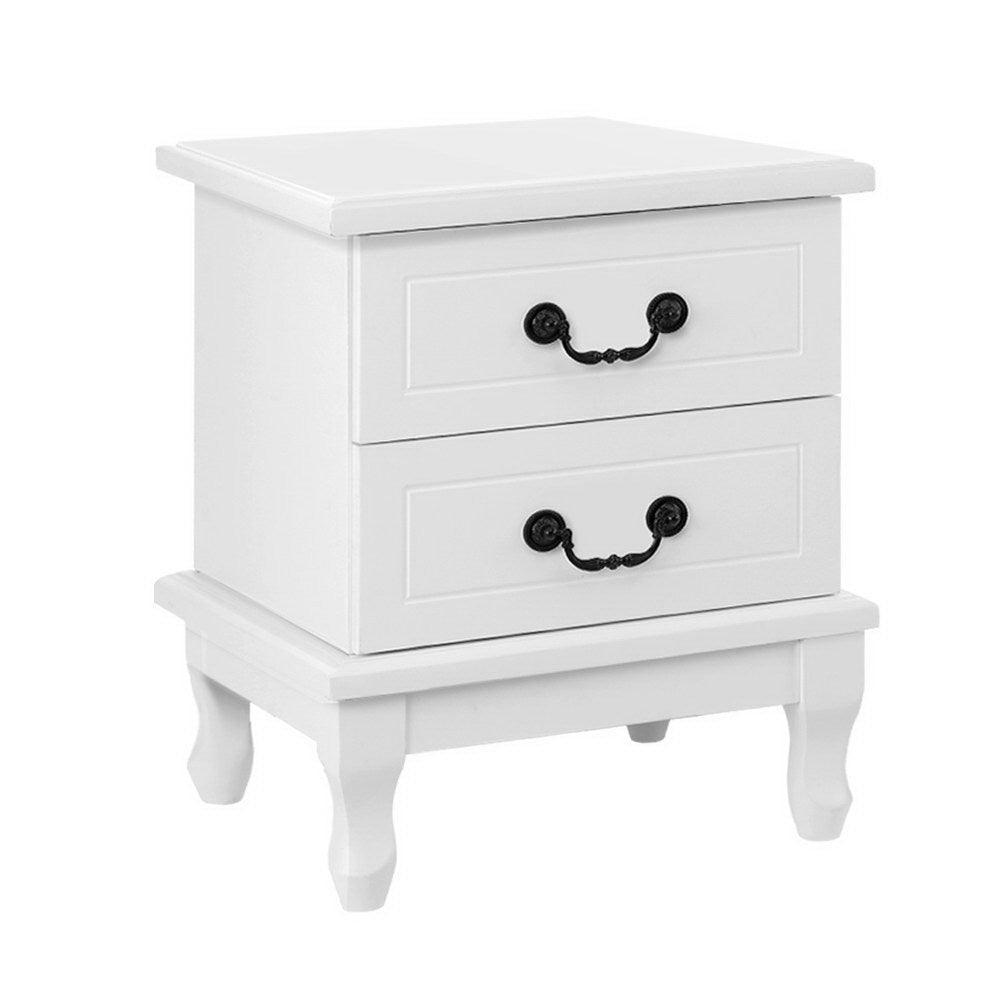 Artiss KUBI Bedside Tables 2 Drawers Side Table French Nightstand Storage Cabinet - John Cootes